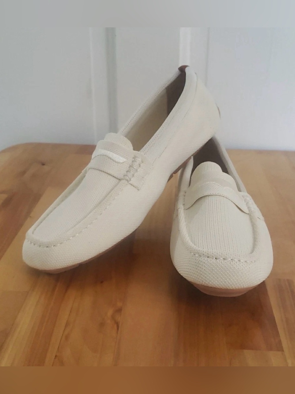 Women's Cream Slip-On Loafers - Casual Everyday Flats